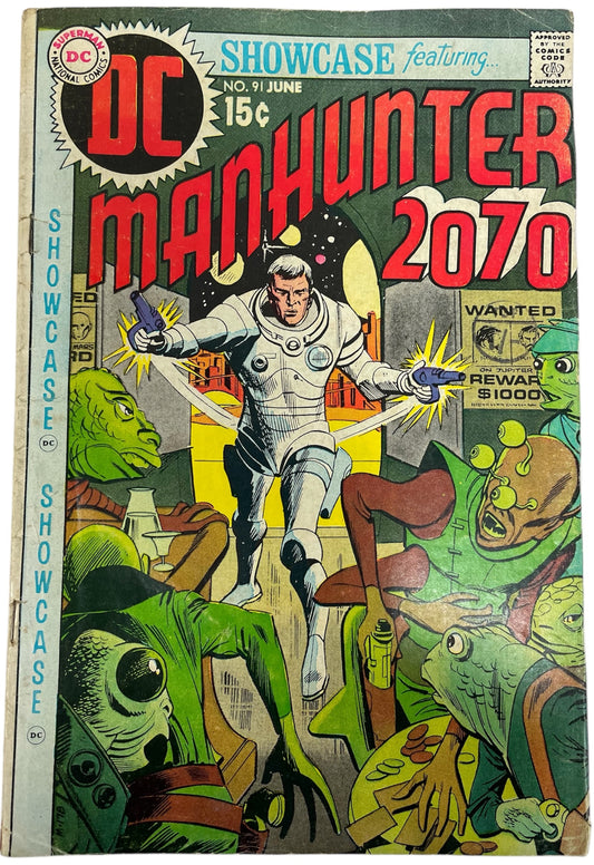 Vintage 1970 DC Comics - Showcase Comic Issue Number 91 June 70 Man Hunter 2070 - Very Good Condition - Former Shop Stock
