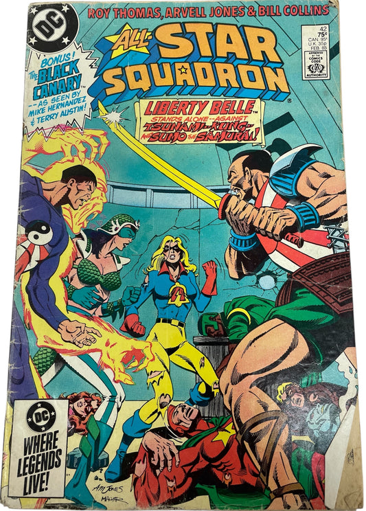 Vintage 1985 DC Comics - All Star Squadron Comic Issue Number 42 Feb 85 - Very Good Condition (3.5) - Former Shop Stock