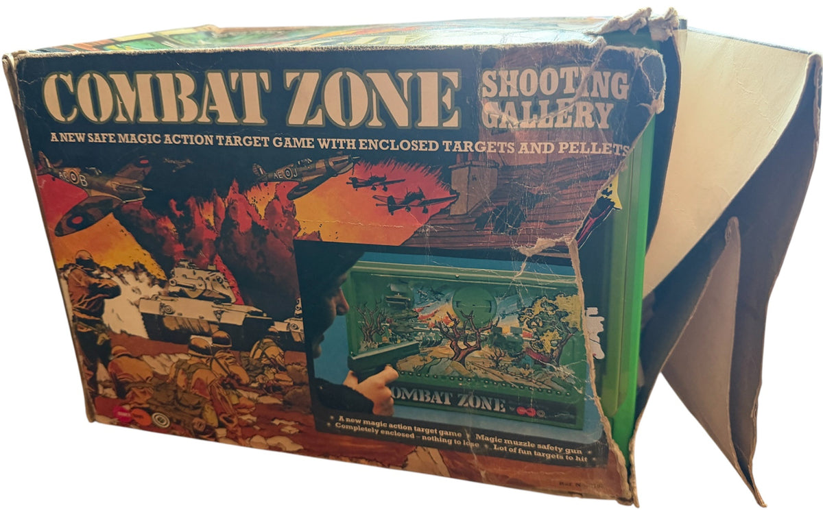 Vintage 1970's Louis Marx Toys - Combat Zone Shooting Gallery - Complete And Fully Working In The Original Box