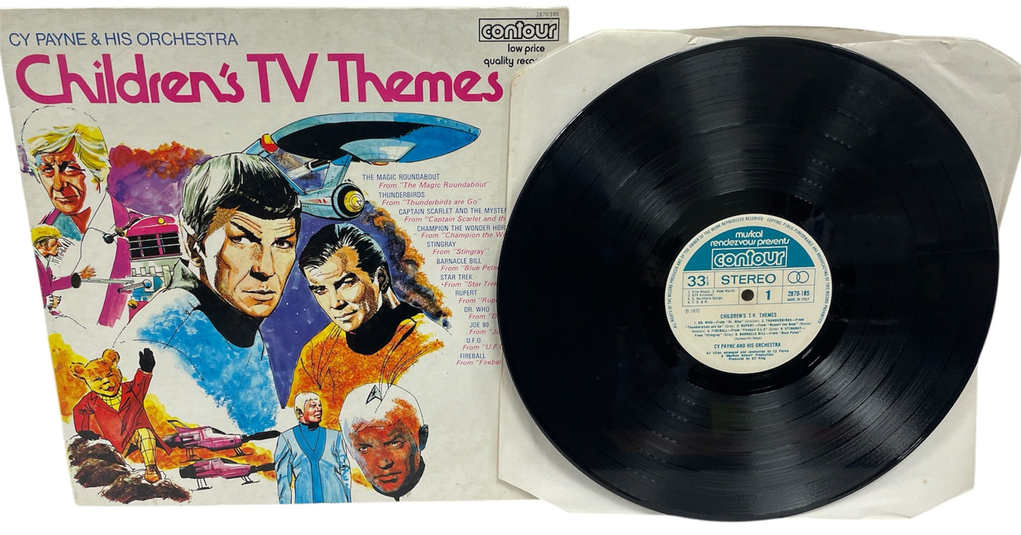 Vintage 1972 Childrens TV Themes By CY Payne & His Orchestra - 12 Inch Vinyl LP Record Album. Former Shop Stock