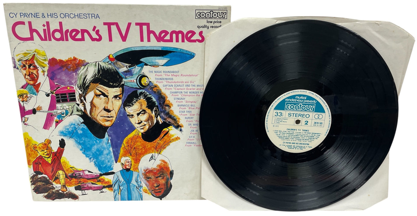 Vintage 1972 Childrens TV Themes By CY Payne & His Orchestra - 12 Inch Vinyl LP Record Album. Former Shop Stock