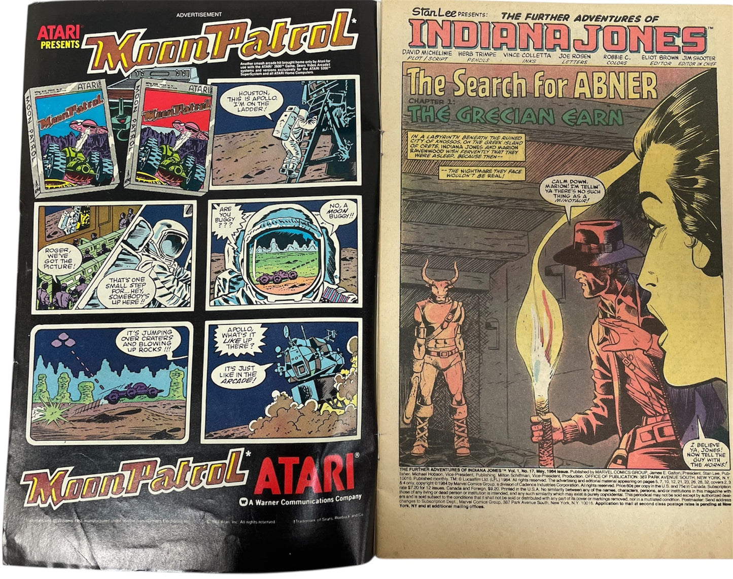 Vintage Marvel 1984 The Further Adventures Of Indiana Jones Comic Volume 1 Issue No. 17 - Very Good Condition (6.5) - Ex Shop Stock