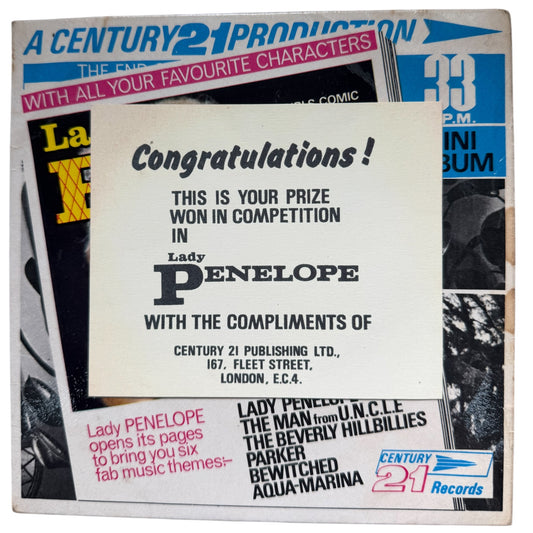 Vintage 1966 Gerry Andersons Thunderbirds Competition Winner Prize - A Century 21 Production Lady Penelope - 6 Track Music Themes 33RPM Mini Album Vinyl Record