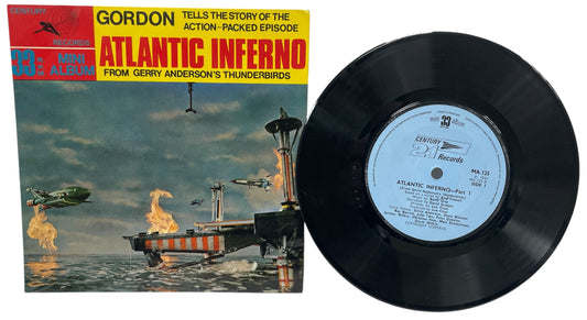Vintage 1967 Gerry Andersons Century 21 Records Production - Atlantic Inferno Featuring Thunderbirds Gordon Tracy - 33RPM Mini Album - 21 Minutes Of Adventure Vinyl Record Vintage No. MA 124