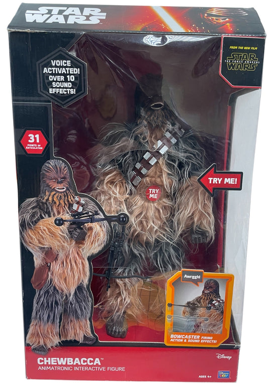 Vintage 2015 Star Wars The Force Awakens 18 Inch Animatronic Interactive Chewbacca Action Figure - Factory Sealed Shop Stock Room Find