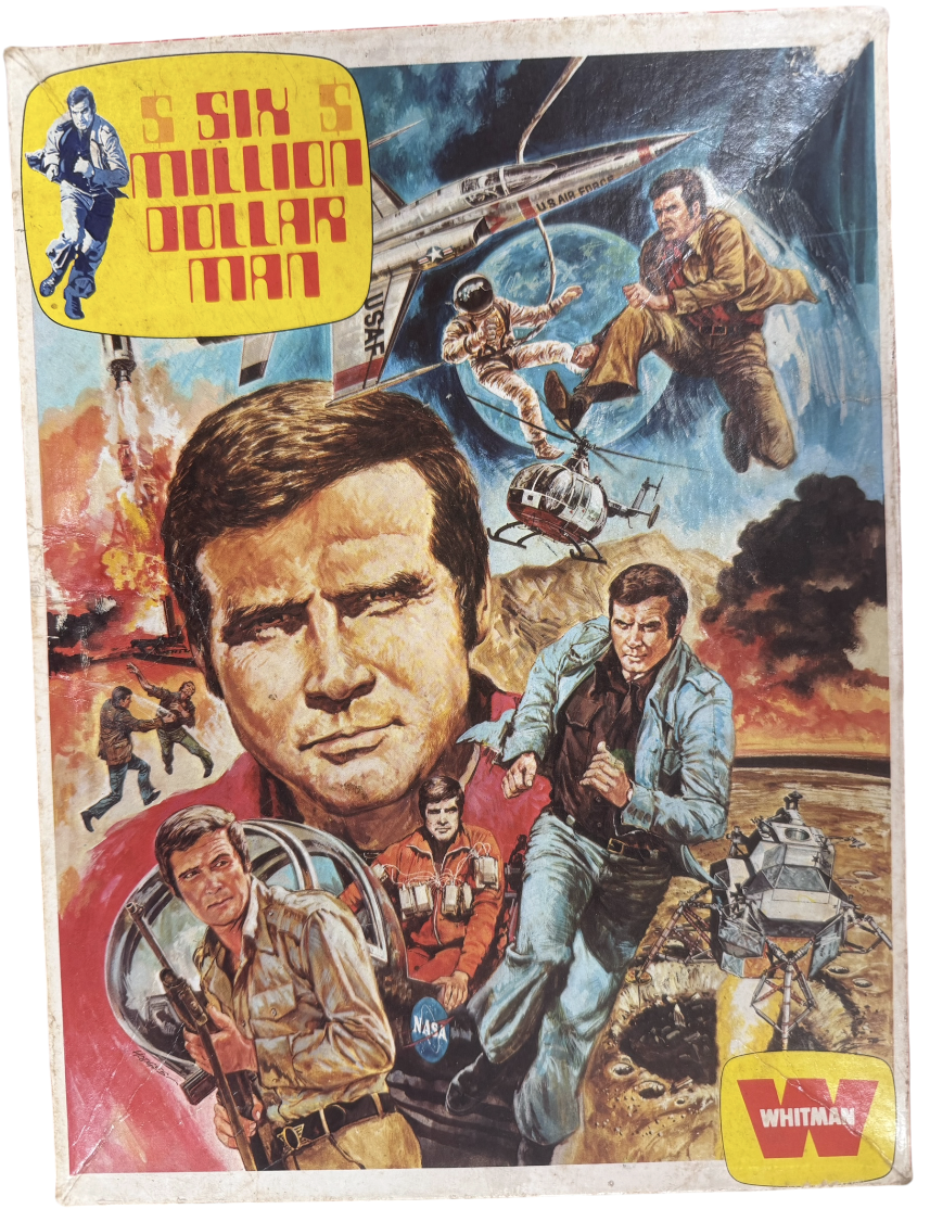 Vintage 1976 Whitman U.K Release The Six Million Dollar Man Steve Austin Montage 300 Piece Jigsaw Puzzle - 100% Complete In The Original Box