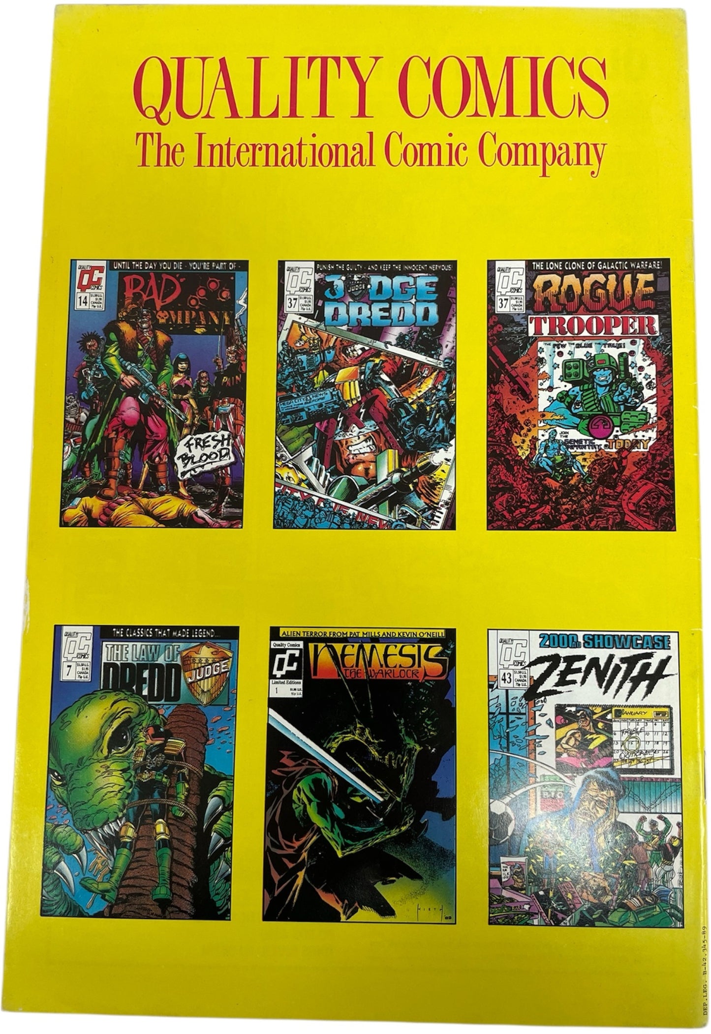 Vintage Quality Comics 1988 Rogue Trooper Comic Issue No. 37 - Very Good Condition (6.0) - Ex Shop Stock
