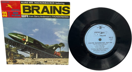 Vintage 1967 Gerry Andersons A Century 21 Production - Thunderbirds - Alias Mr. Hackenbacker Featuring Brains - 33RPM Mini Album - 21 Minutes Of Adventure Vinyl Record
