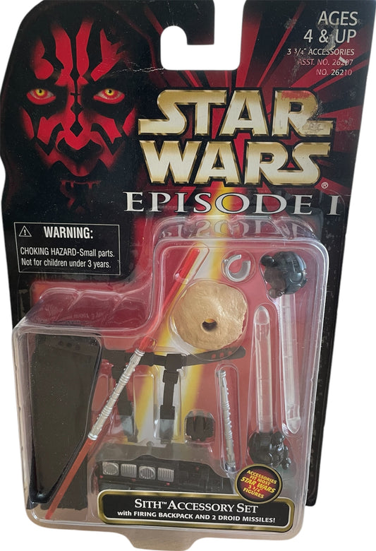 Vintage Star Wars Episode 1 The Phantom Menace Sith Accessory Set With Firing Backpack And 2 x Droid Missiles - Brand New Factory Sealed Shop Stock Room Find