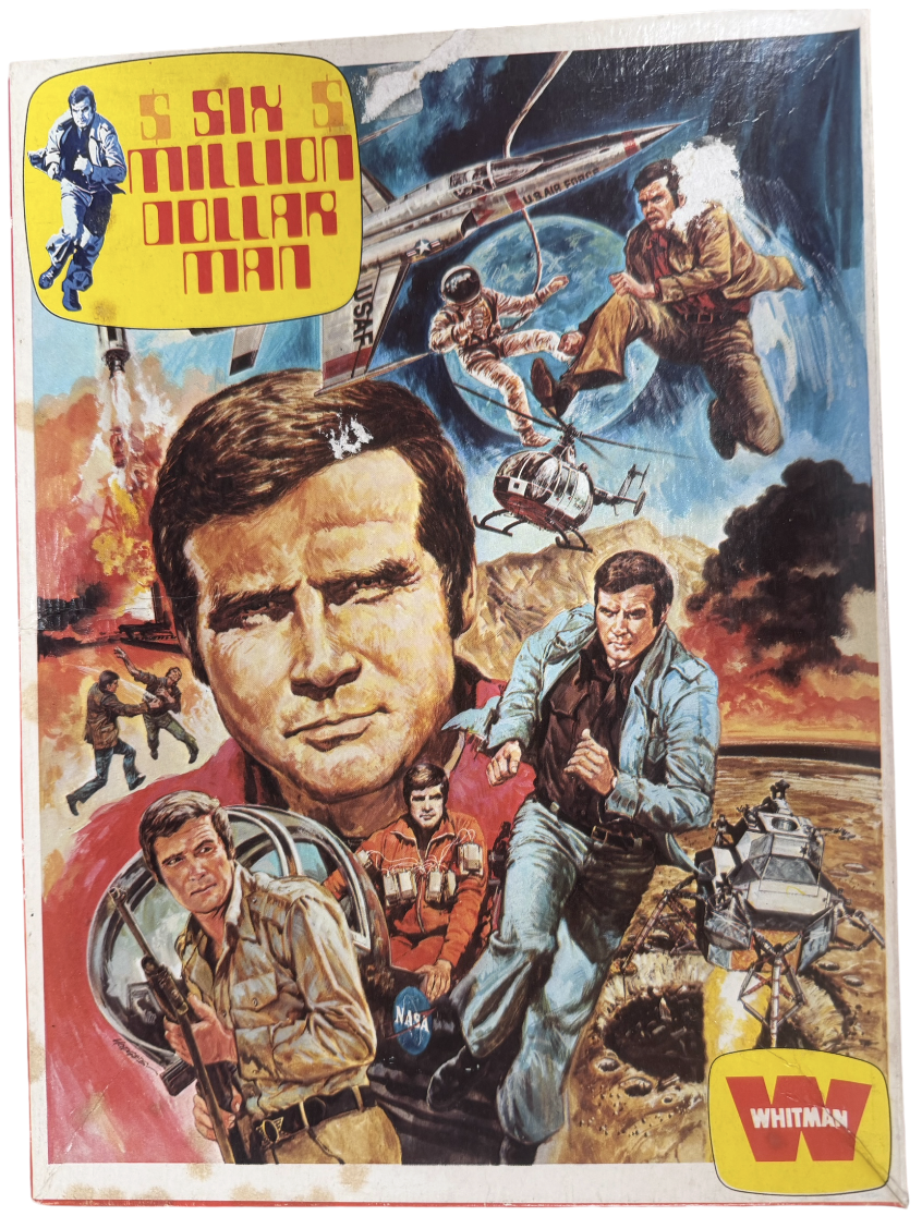 Vintage 1976 Whitman U.K Release The Six Million Dollar Man Steve Austin Montage 300 Piece Jigsaw Puzzle - 100% Complete In The Original Box