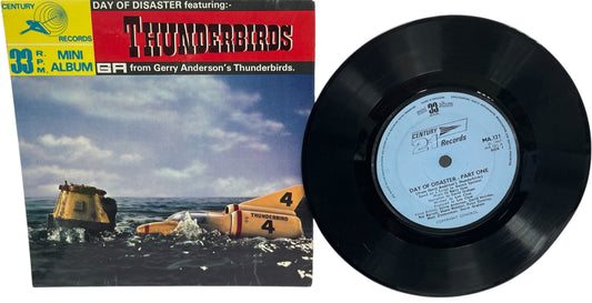Vintage 1967 Gerry Andersons Century 21 Records Production - Day Of Disaster Featuring Thunderbirds - 33RPM Mini Album - 21 Minutes Of Adventure Vinyl Record Vintage No. MA 121