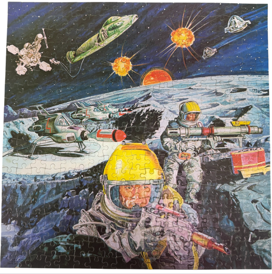 Vintage Arrow Games 1970 Gerry Andersons&nbsp; UFO 320 Piece Jigsaw Puzzle No. 2316 Aliens Attack On Moonbase - Complete And In The Original Box -Ex Shop Stock