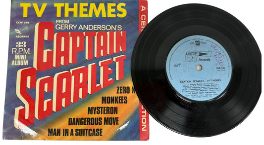 Vintage 1967 A Century 21 Production - TV Themes From Gerry Andersons Captain Scarlet &amp; More - 33RPM Mini Album Vinyl Record