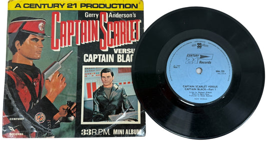 Vintage 1967 Gerry Anderson A Century 21 Production - Captain Scarlet Versus Captain Black - 33RPM Mini Album 7 Inch Vinyl Record