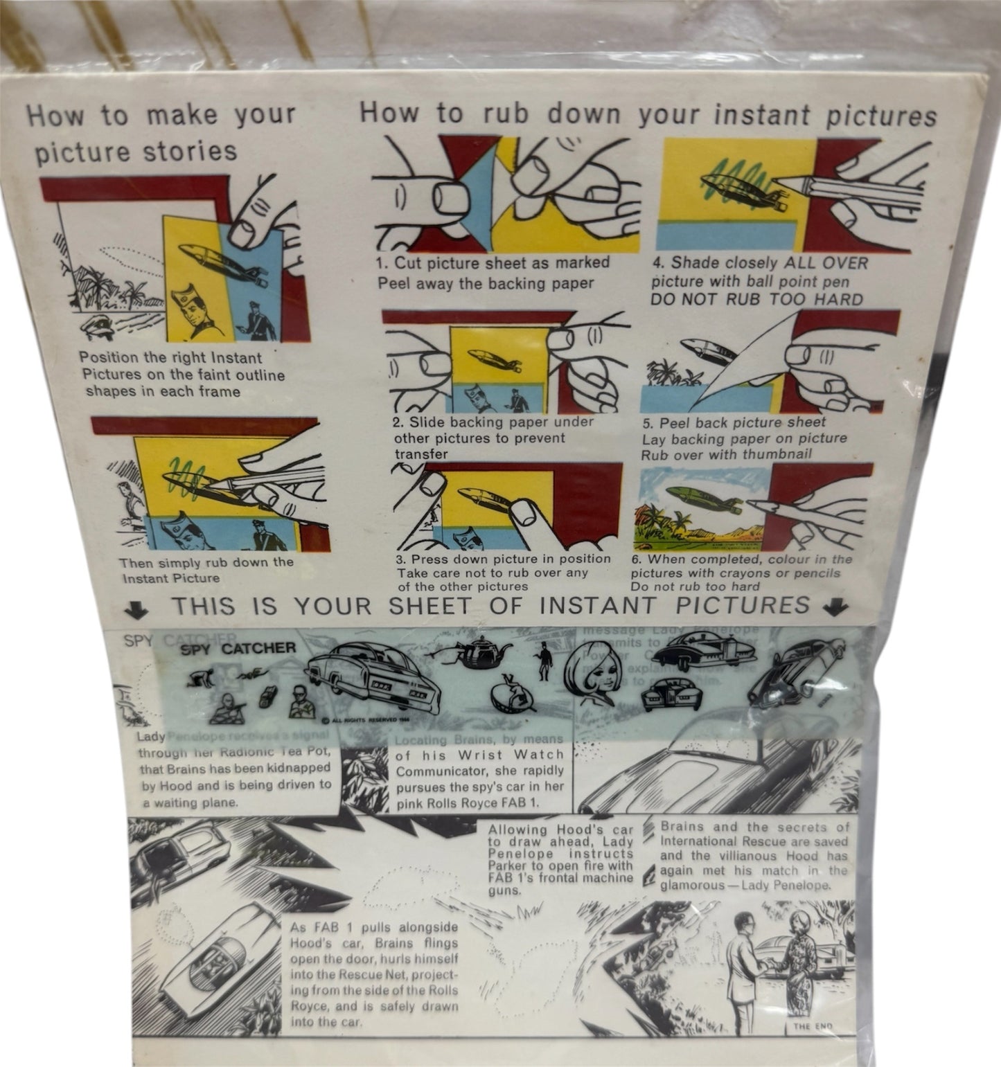 Vintage Waddingtons 1965 - Gerry Andersons Thunderbirds Stories With Instant Pictures To Create With Rub Down Transfers And Colour - Shop Stock Room Find.