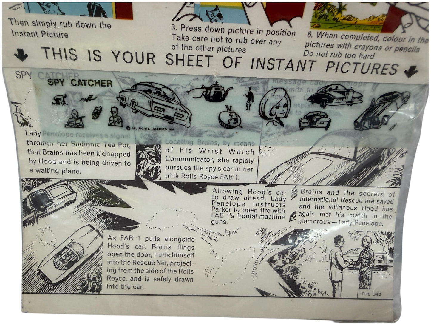 Vintage Waddingtons 1965 - Gerry Andersons Thunderbirds Stories With Instant Pictures To Create With Rub Down Transfers And Colour - Shop Stock Room Find.