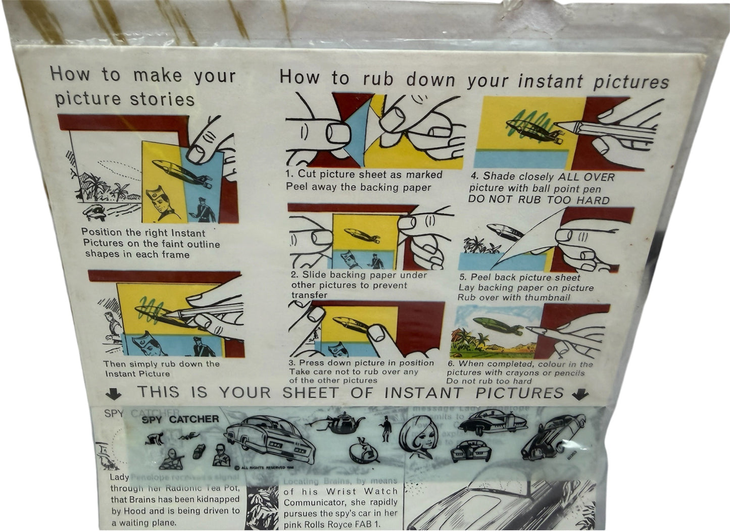 Vintage Waddingtons 1965 - Gerry Andersons Thunderbirds Stories With Instant Pictures To Create With Rub Down Transfers And Colour - Shop Stock Room Find.