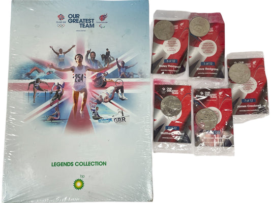 Vintage 2012 Royal Mint London Olympics - Our Greatest Team Legends Collection Binder With 5 Medals - Brand New Factory Sealed