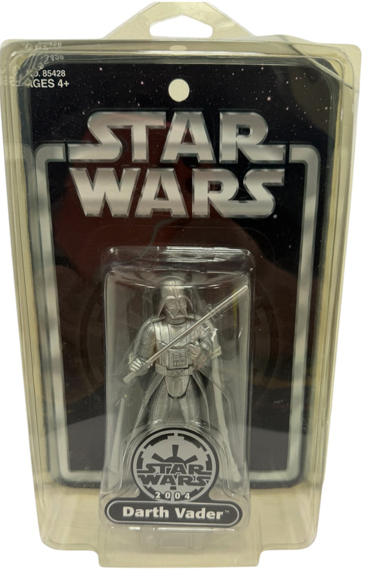 Vintage 2004 Star Wars Limited Edition Silver Darth Vader Action Figure In Protective Case - Brand New Factory Sealed Shop Stock Room Find
