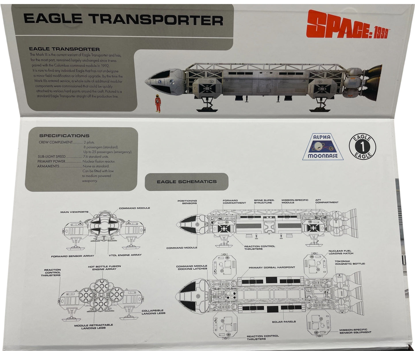 Anderson Entertainment 2023 Space 1999 Eagle Transporter 10 Inch Die-cast&nbsp; Collectors Model Model With Display Base &amp; COA - Brand New In Box