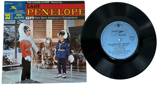 Vintage 1967 Gerry Andersons A Century 21 Production - Thunderbirds - The Cham Cham Featuring Lady Penelope - 33RPM Mini Album - 21 Minutes Of Adventure Vinyl Record
