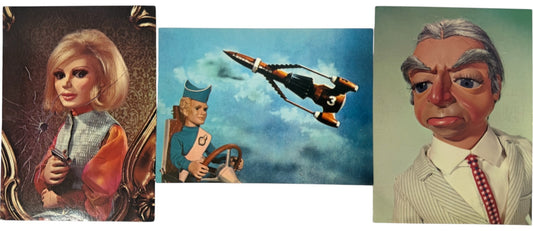 Vintage 1966 Gerry Andersons Thunderbirds Set Of 3 Very Rare Photograph Postcards - Ex Shop Stock