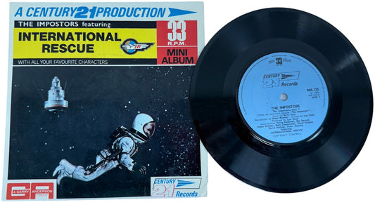 Vintage 1966 Gerry Andersons A Century 21 Production - Thunderbirds - The Imposters Featuring International Rescue - 33RPM Mini Album - 21 Minutes Of Adventure Vinyl Record