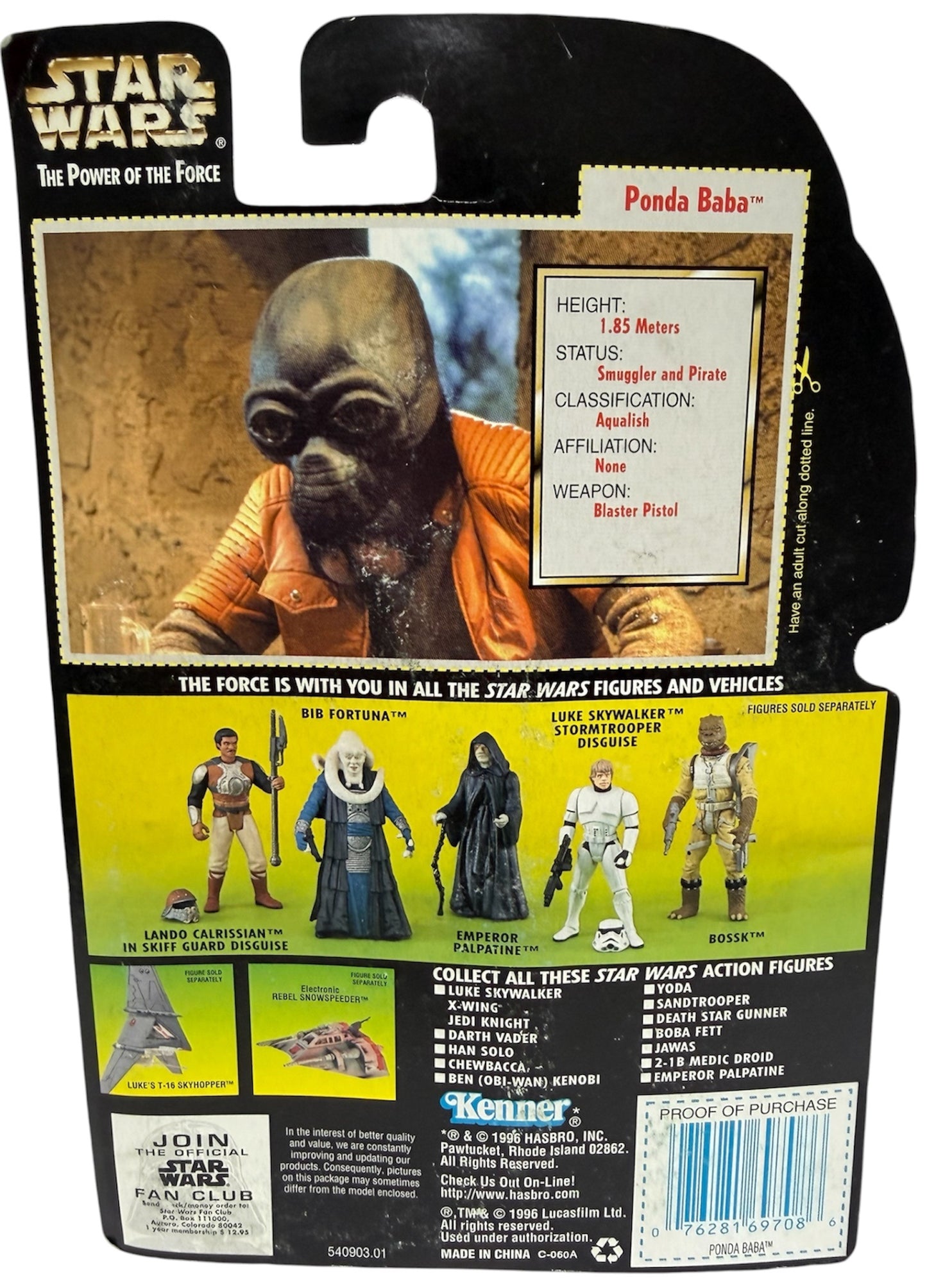 Vintage Kenner 1996 Star Wars The Power Of The Force Ponda Baba Action Figure - Ex Shop Stock