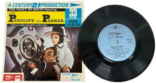 Vintage 1966 Gerry Andersons A Century 21 Production - Thunderbirds - The Vault Of Death&nbsp; Featuring Lady Penelope And Parker - 33RPM Mini Album - 21 Minutes Of Adventure Vinyl Record