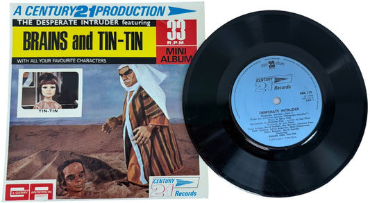 Vintage 1966 Gerry Andersons A Century 21 Production - Thunderbirds - The Desperate Intruder Featuring Brains And Tin-Tin - 33RPM Mini Album - 21 Minutes Of Adventure Vinyl Record