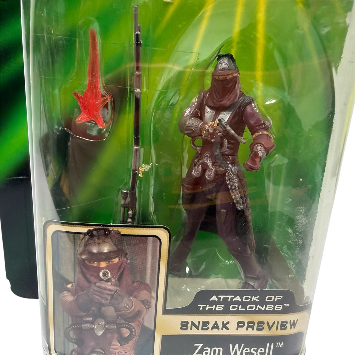 Vintage 2001 Star Wars Attack Of The Clones Sneak Preview Zam 