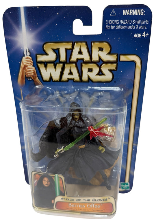 Vintage 2002 Star Wars The Attack Of The Clones Barriss Offee Action Figure With Display Base - Brand New Factory Sealed Shop Stock Room Find