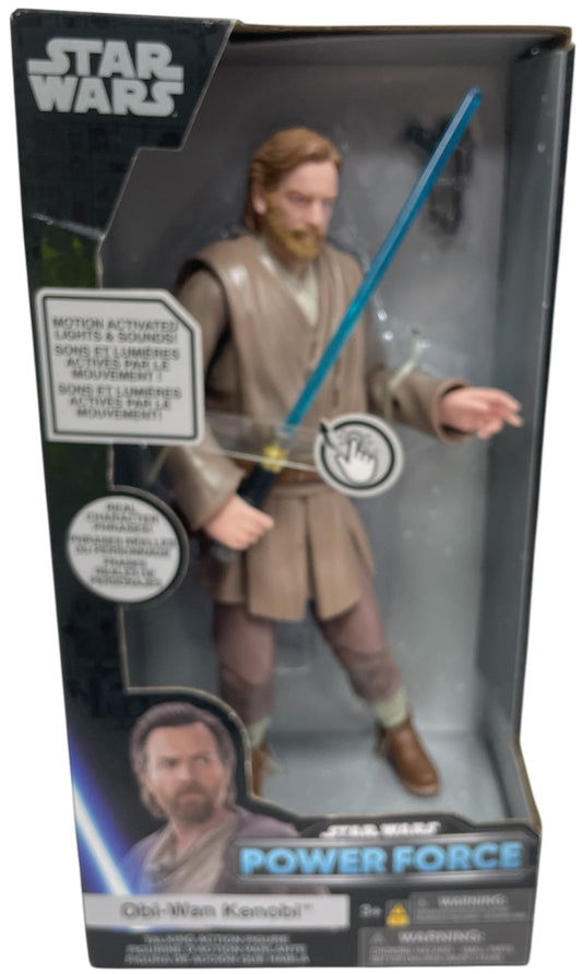 Disney Star Wars Power Force 2020 11" Electronic Talking Obi-Wan Kenobi Action Figure With Motion Activated Lights & Sounds - Factory Sealed