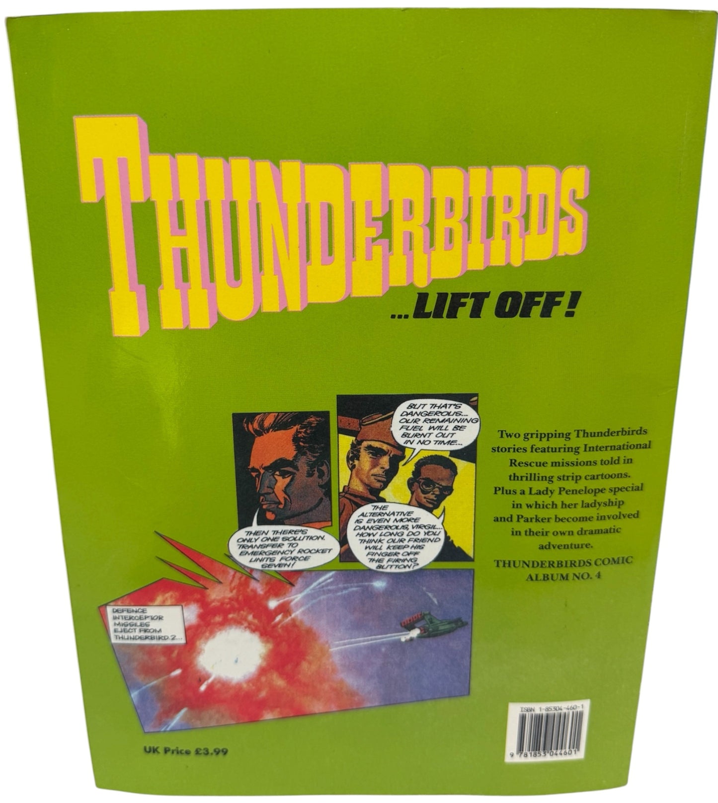 Vintage 1992 Gerry Andersons Thunderbirds Lift Off Comic Album No. 4 Paperback Book - Fantastic Condition