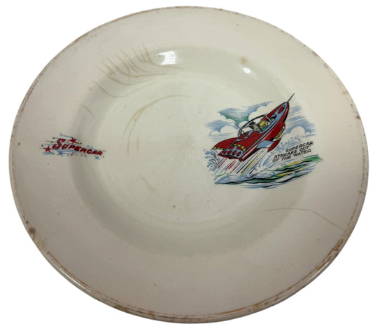 Vintage Keele St Pottery 1962 Gerry Andersons A P Films Supercar Side Plate - Fantastic Condition - Ultra Rare Item