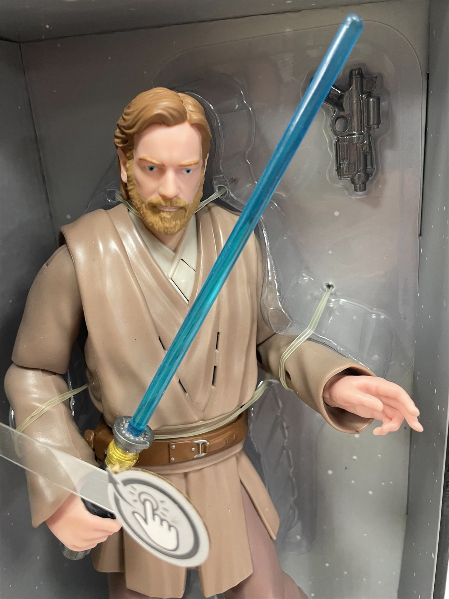 Disney Star Wars Power Force 2020 11" Electronic Talking Obi-Wan Kenobi Action Figure With Motion Activated Lights &amp; Sounds - Factory Sealed