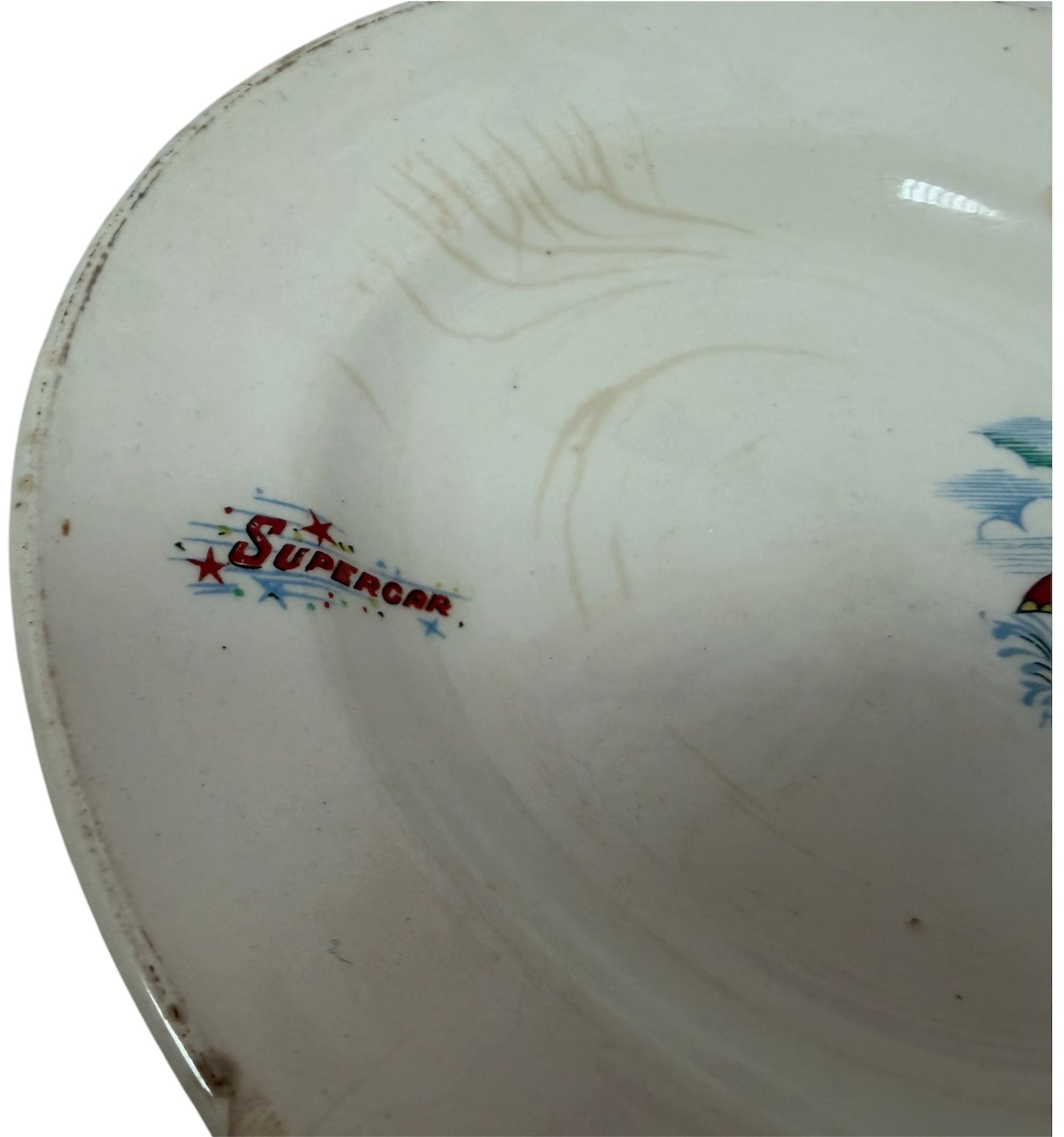 Vintage Keele St Pottery 1962 Gerry Andersons A P Films Supercar Side Plate - Fantastic Condition - Ultra Rare Item