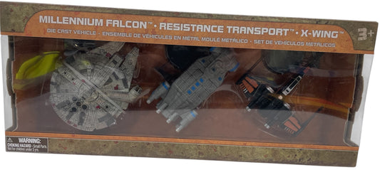Disney Parks Exclusive - Star Wars Galaxy's Edge Die Cast Ships Set - Millennium Falcon - Resistance Transport - X-Wing - Brand New Factory Sealed