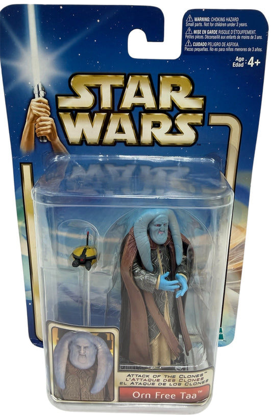 Vintage 2002 Star Wars The Attack Of The Clones Orn Free Taa Action Figure With Drone - Brand New Factory Sealed Shop Stock Room Find