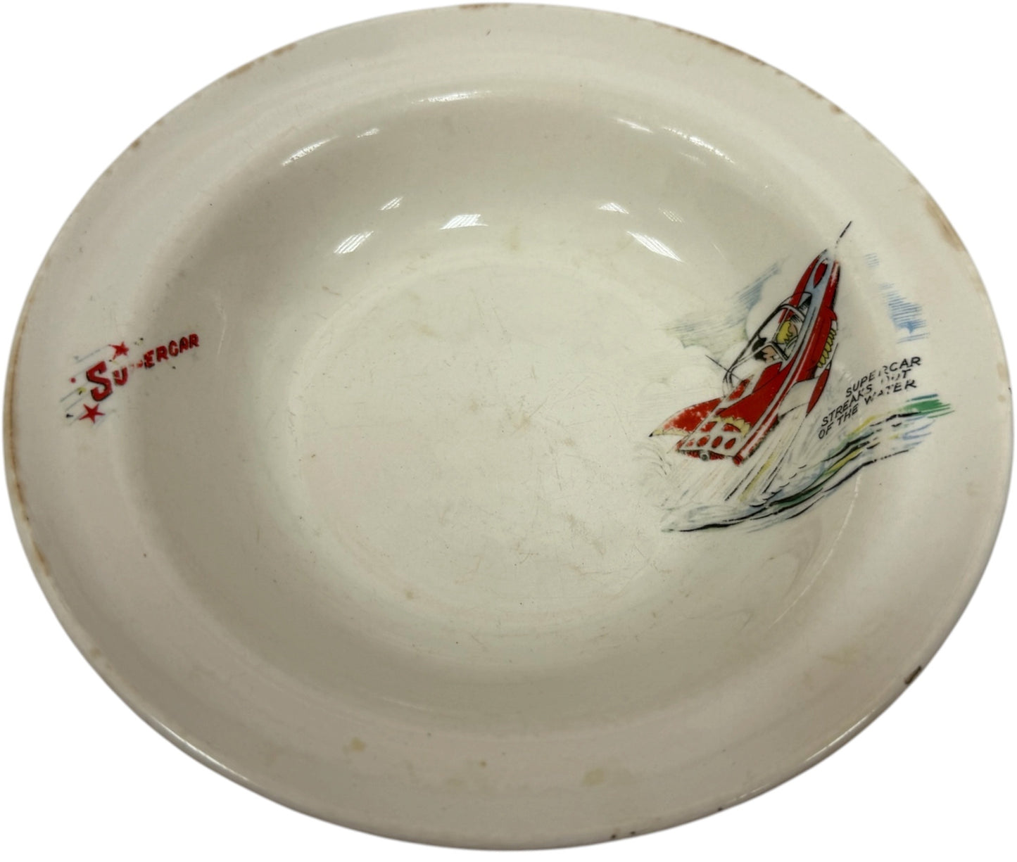Vintage Keele St Pottery 1962 Gerry Andersons A P Films Supercar Cereal Bowl - Very Good Condition - Ultra Rare Item