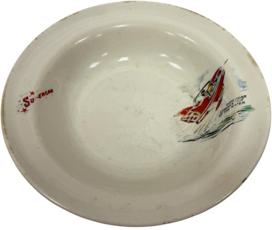 Vintage Keele St Pottery 1962 Gerry Andersons A P Films Supercar Cereal Bowl - Very Good Condition - Ultra Rare Item