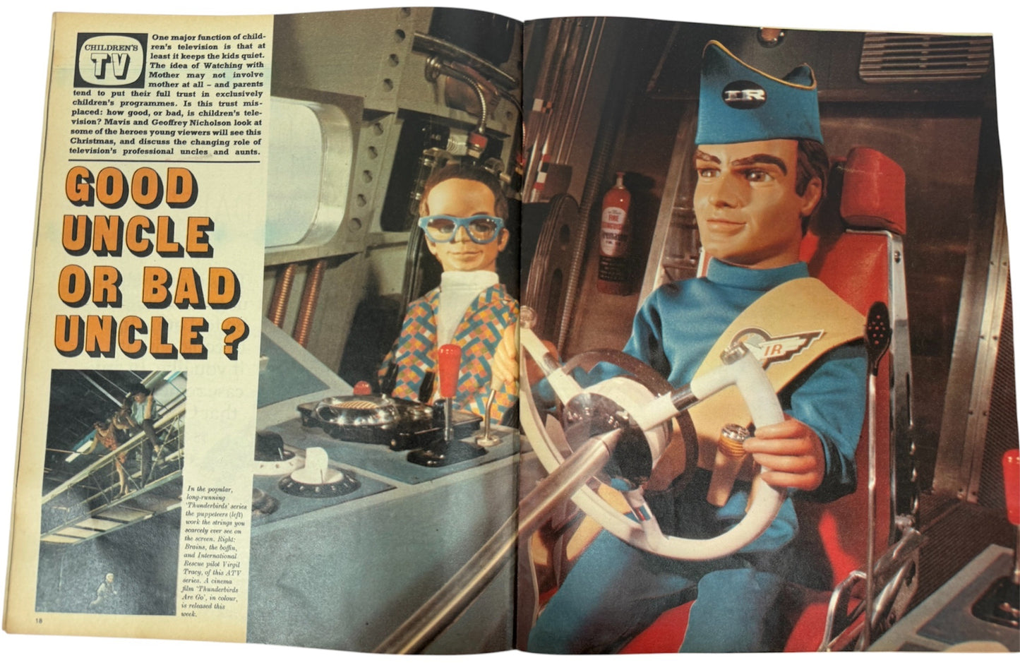 Vintage The Observer Magazine 18th December 1966 - Thunderbirds Cover - Dr Who - Childrens TV - Ultra Rare - Fantastic Condition - Ex Shop Stock