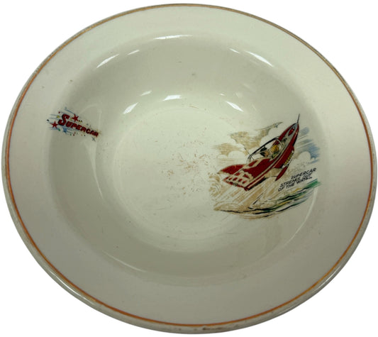 Vintage Keele St Pottery 1962 Gerry Andersons A P Films Supercar Breakfast Bowl - Fantastic Condition - Ultra Rare Item