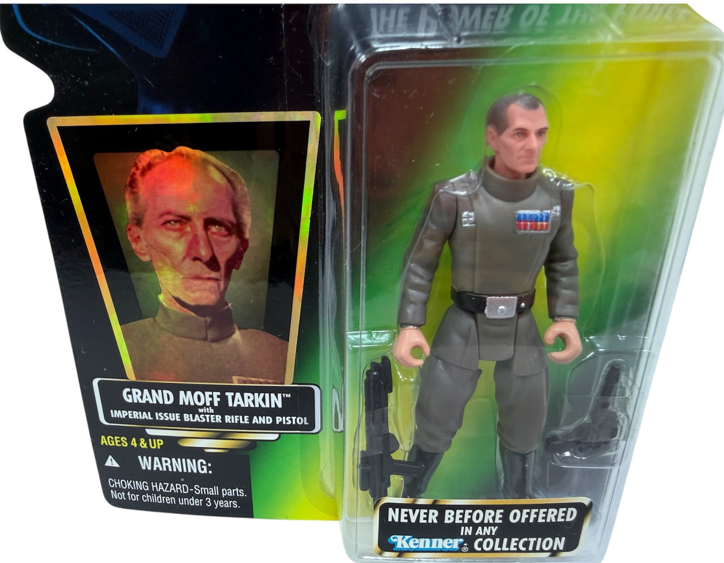 Vinatge Kenner 1996 Star Wars The Power Of The Force Grand Moff Tarkin First Release Action Figure - Brand New Factory Sealed Shop Stock Room Find