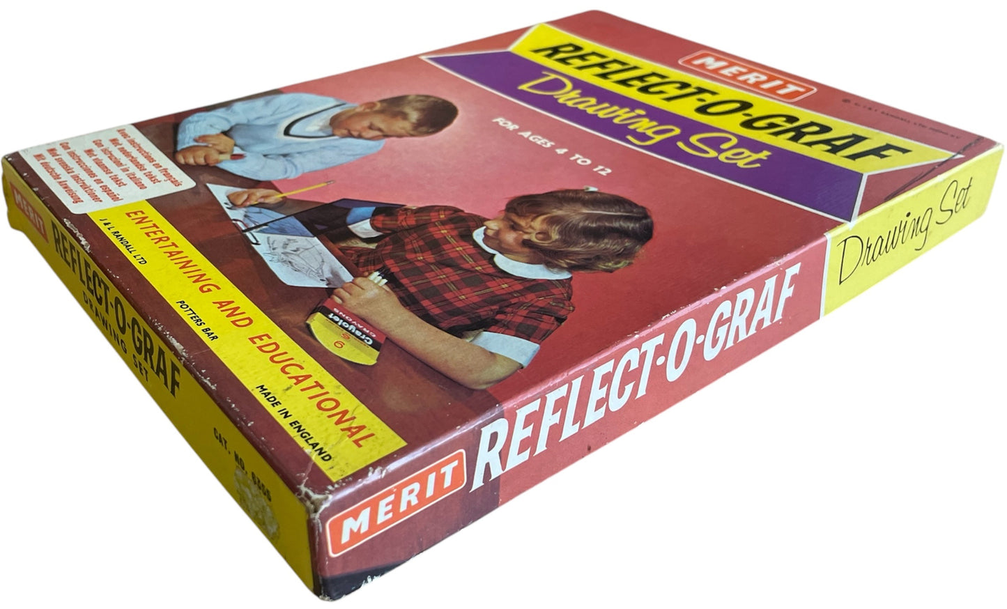 Vintage Merit 1965 Reflect-O-Graf Drawing Set - Fantastic Condition 100% Complete In The Original Box - Former Shop Counter Display Set