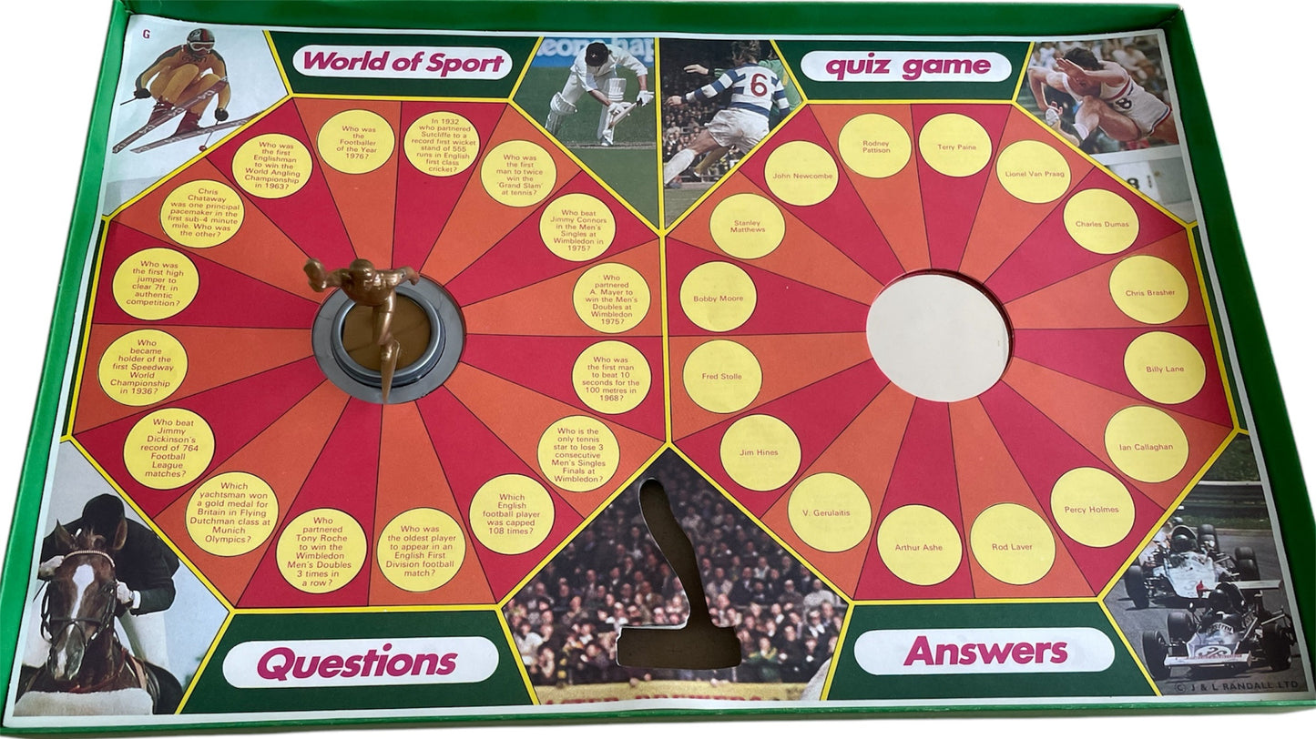 Vintage J L Randalls 1970's World Of Sport Quiz Game - A Merit Toy In The Original Box - Former Shop Counter Display Set.