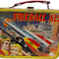 Vintage 1964 KST Gerry Andersons Fireball XL5 Tin Tote Lunch Box With Thermos Thermal Bottle Flask - Very Good Condition Ultra Rare Item