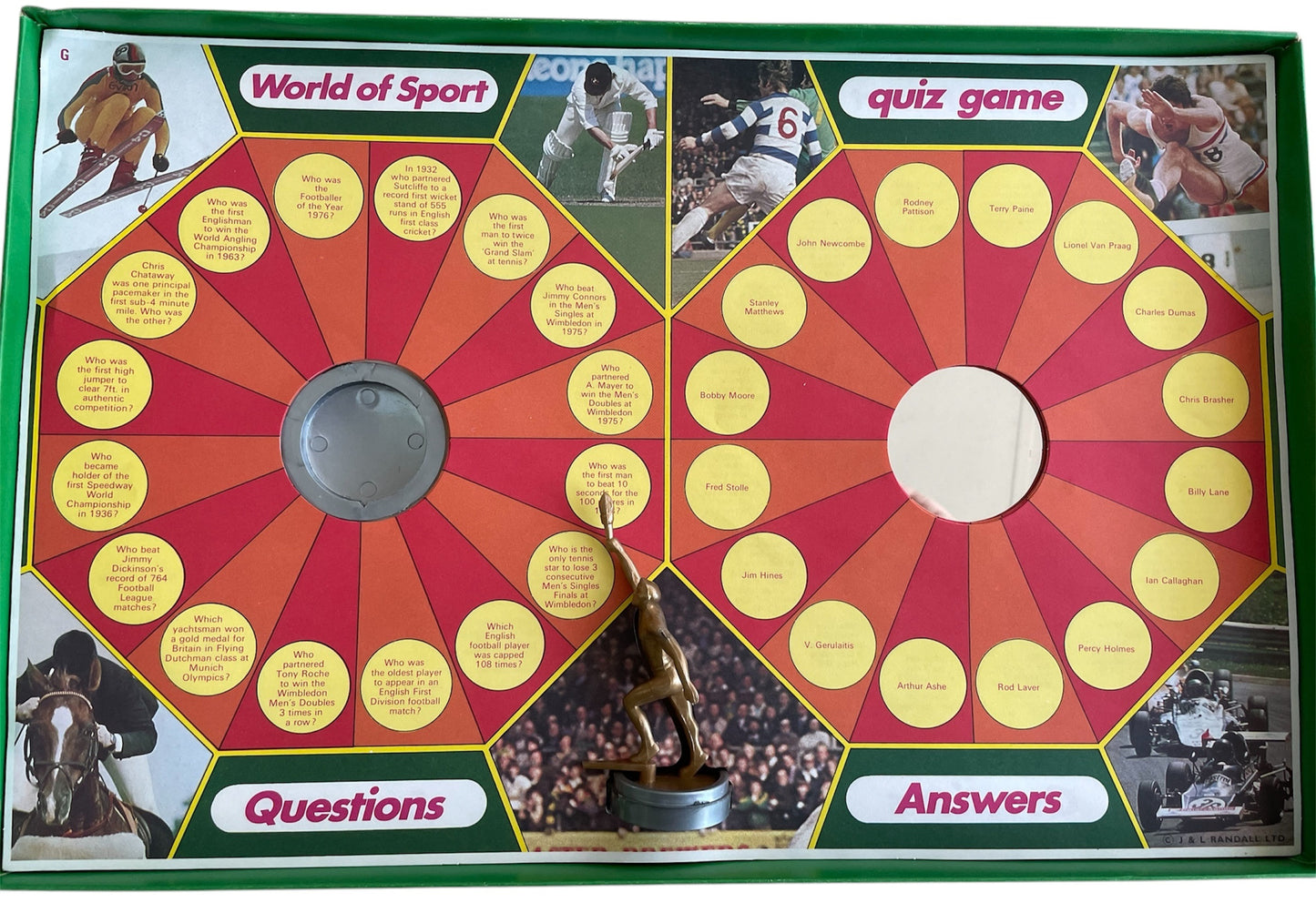 Vintage J L Randalls 1970's World Of Sport Quiz Game - A Merit Toy In The Original Box - Former Shop Counter Display Set.