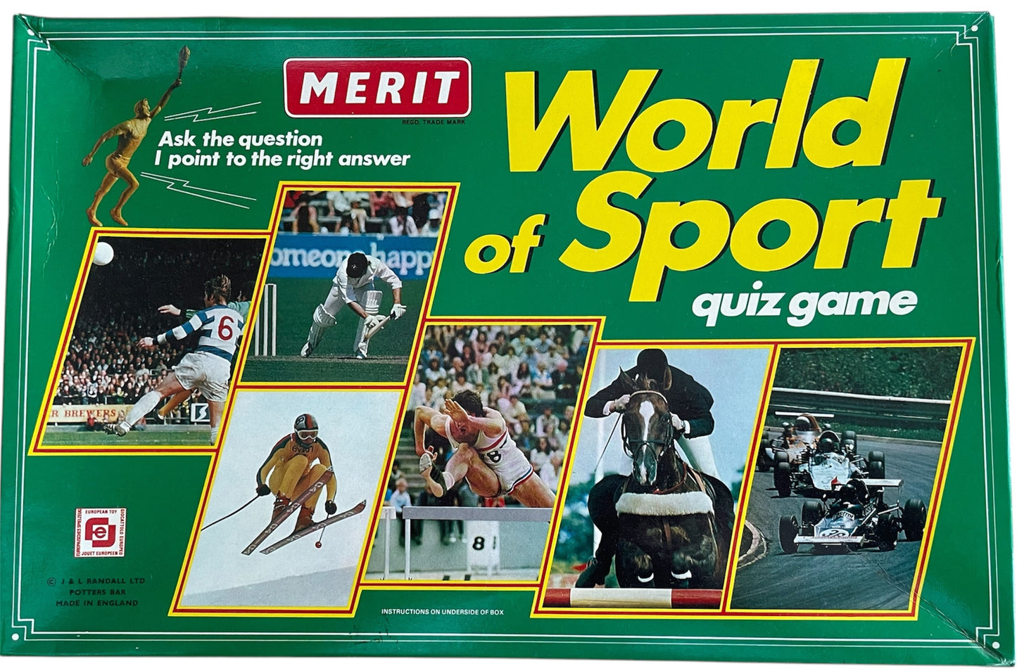 Vintage J L Randalls 1970's World Of Sport Quiz Game - A Merit Toy In The Original Box - Former Shop Counter Display Set.