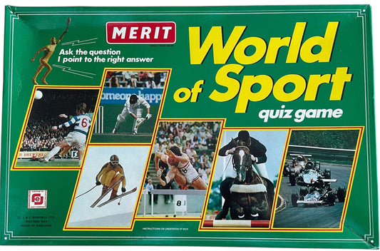 Vintage J L Randalls 1970's World Of Sport Quiz Game - A Merit Toy In The Original Box - Former Shop Counter Display Set.